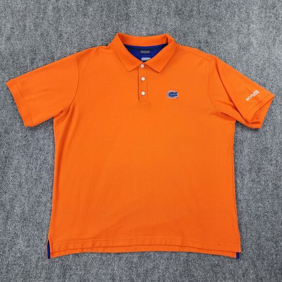 University Florida Gators Shirt Mens XL Orange Columbia PFG Short Sleeve Polo - Picture 1 of 16